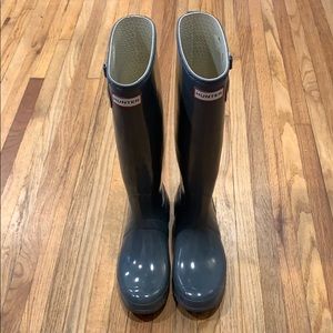 Hunter Original Gloss Tall Boots in Graphite